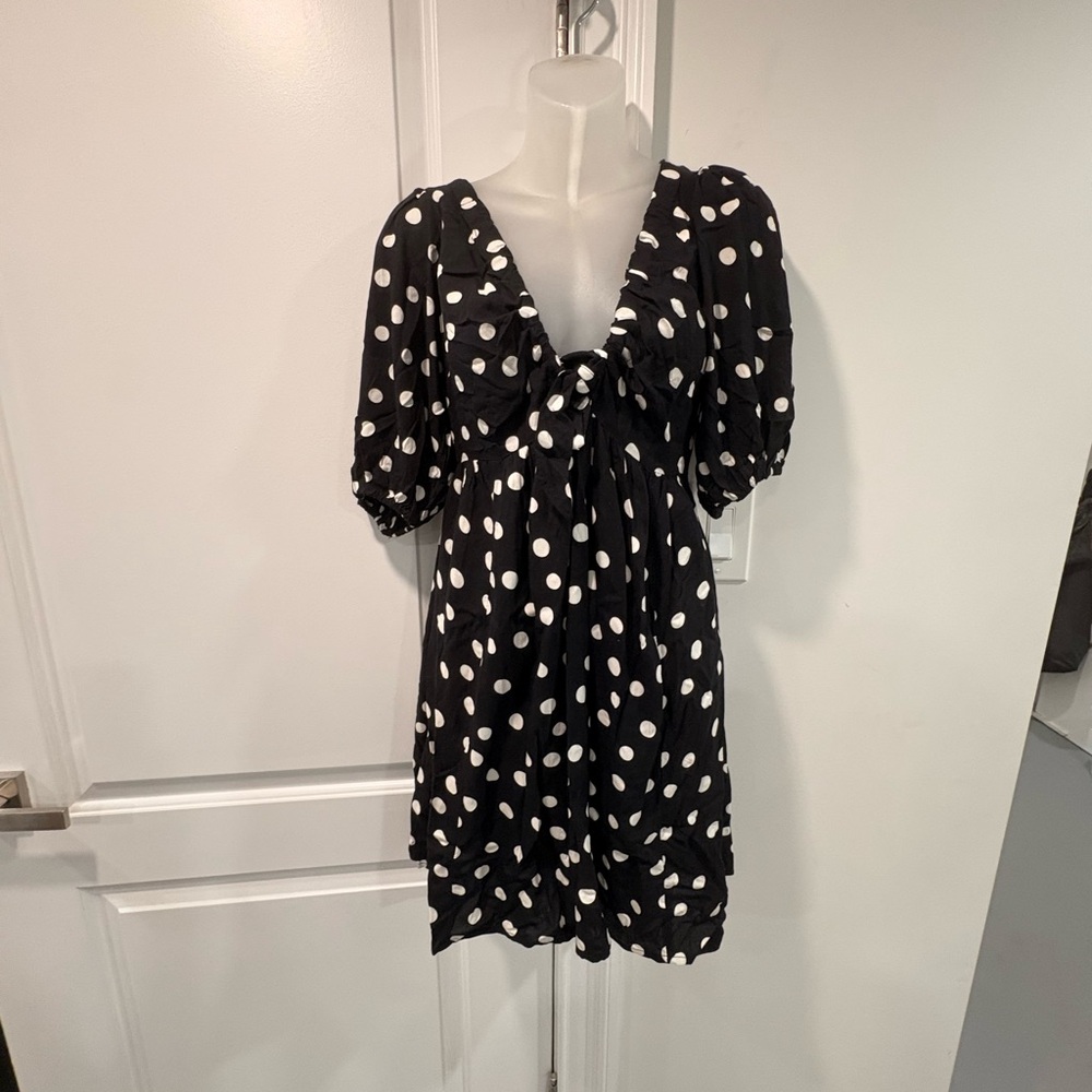 Abercrombie & Fitch Black Dress with White Dots
